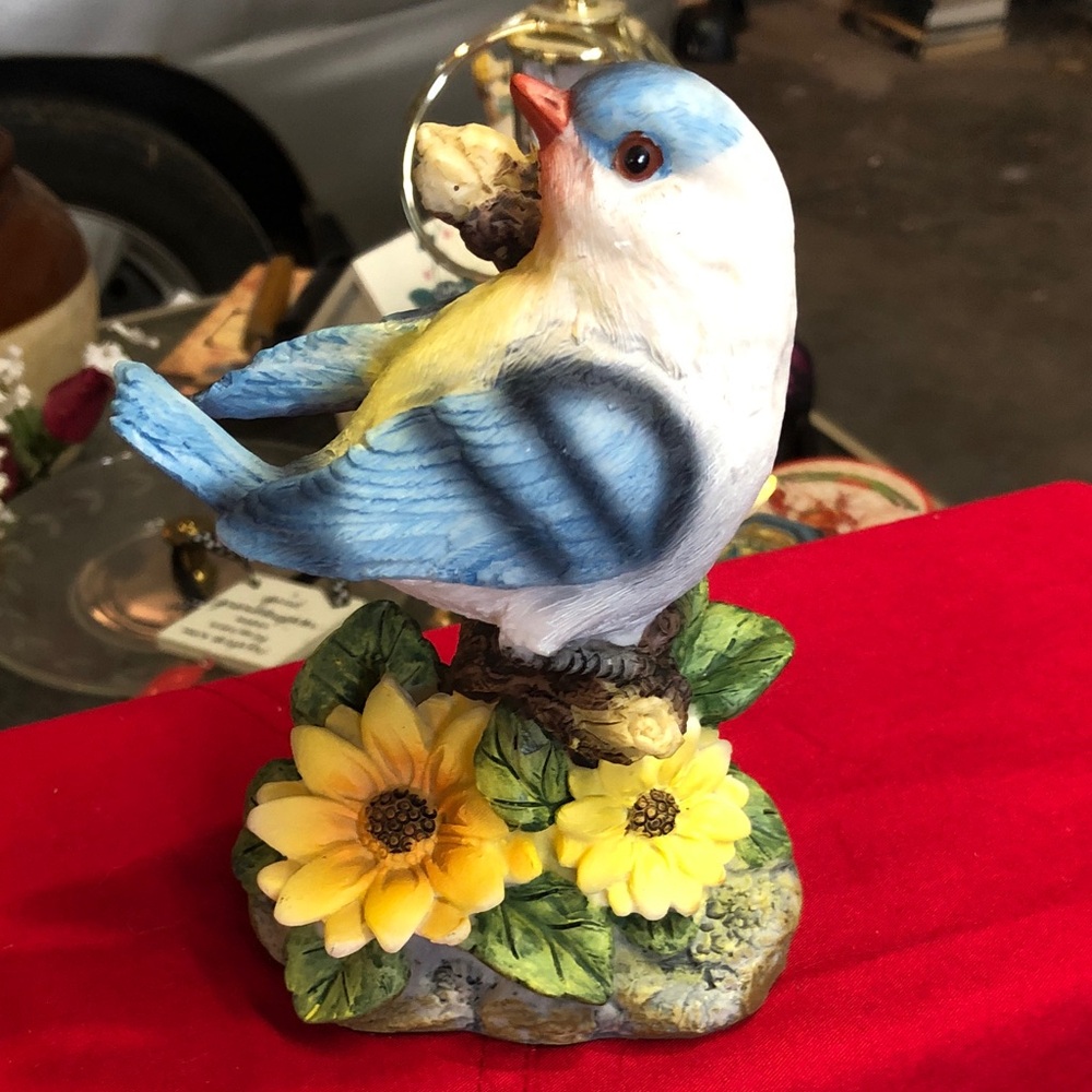 Blue and Yellow Bird Figurine